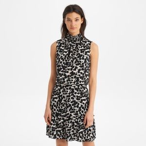 Karl Lagerfeld Black/White Printed Blouson Dress